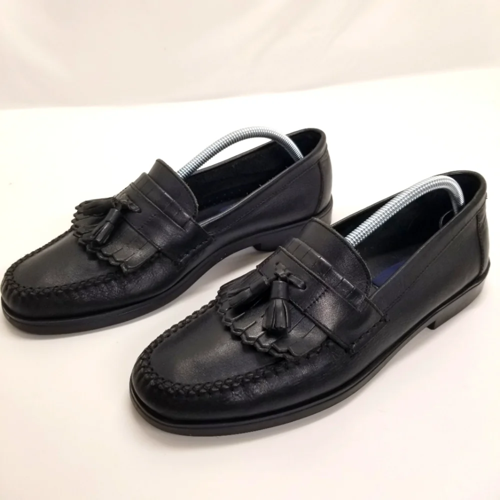 Giorgio Brutini Princeton Men Sz 10M Black Leather Loafer Slip On Kiltie